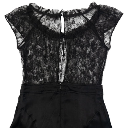 Vintage 2000s Dolce & Gabbana Lace Top Silk Dress Womens Size S