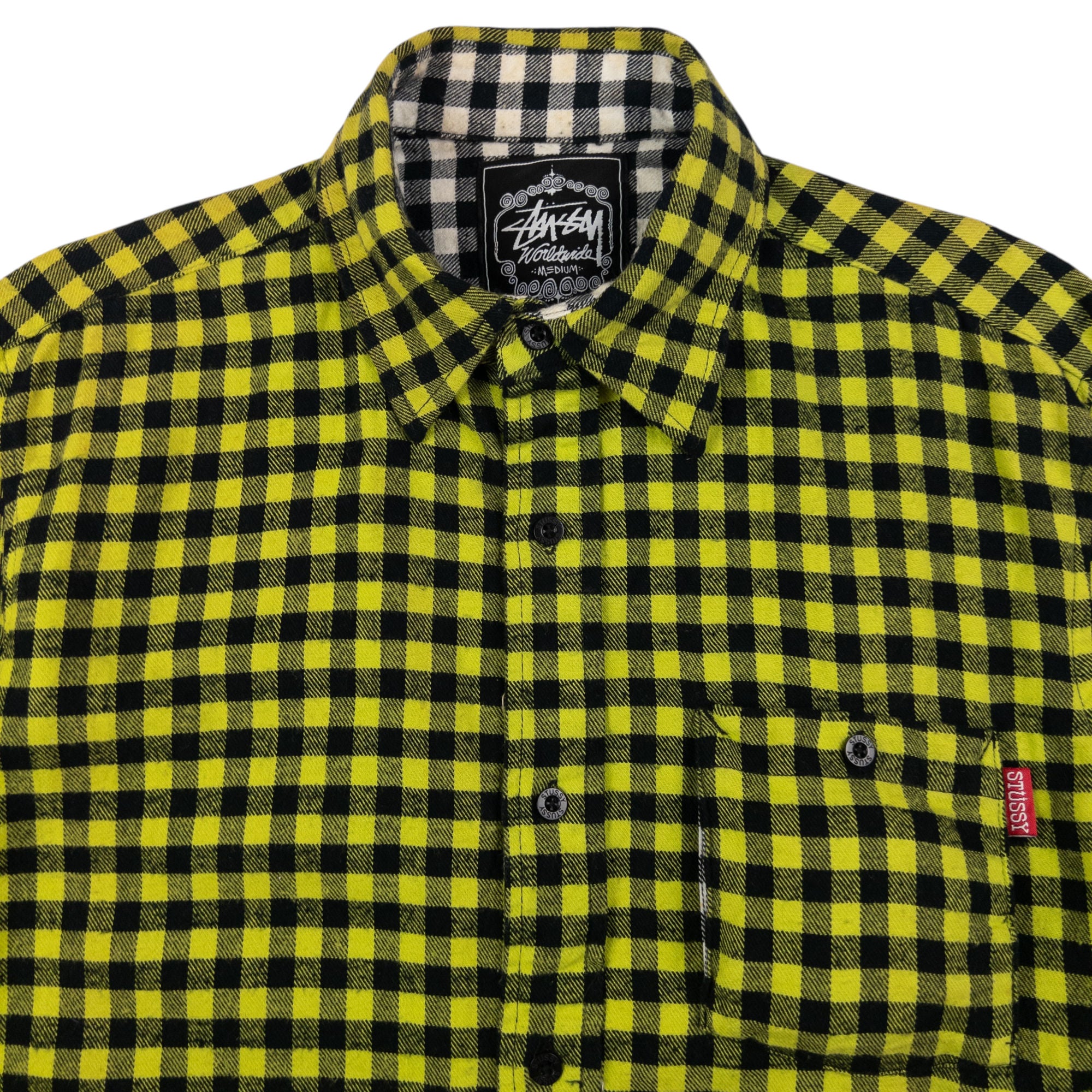 Vintage Stussy Checkered Long Sleeve Button Up Shirt Size M