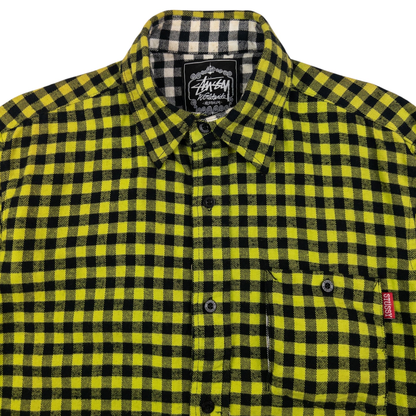 Vintage Stussy Checkered Long Sleeve Button Up Shirt Size M