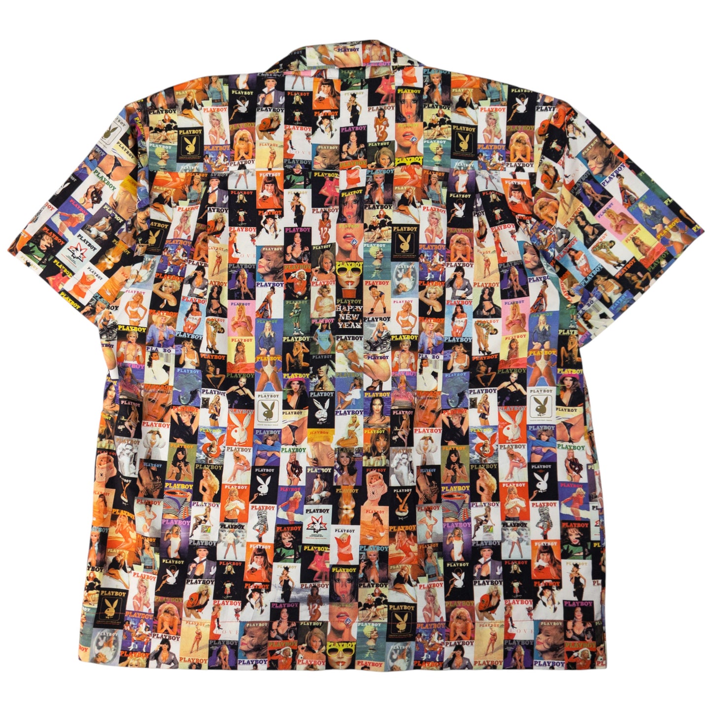 Vintage Playboy Magazine Cover Short Sleeve Button Up Shirt Size M