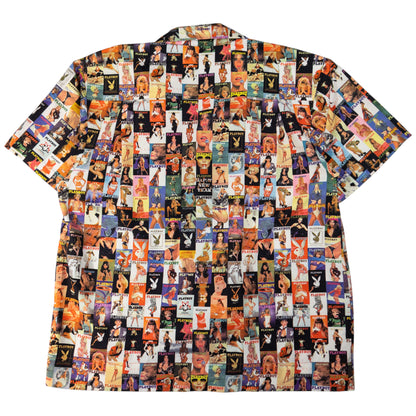 Vintage Playboy Magazine Cover Short Sleeve Button Up Shirt Size M