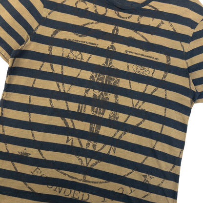 Vintage 2000s Gucci Striped Graphic T Shirt Womens Size L