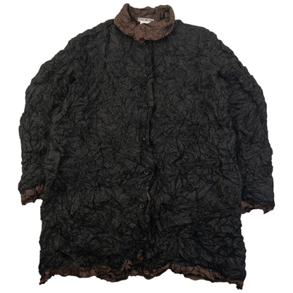 Vintage 90s Issey Miyake Reversible Button Up Crinkle Jacket Size M