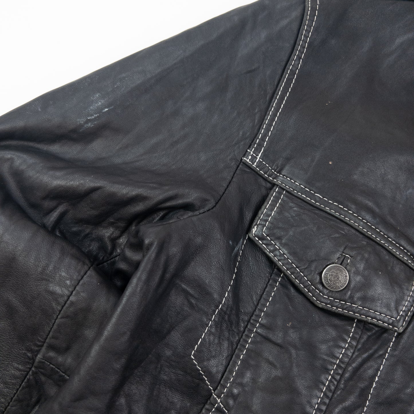Vintage 2000s Jean Paul Gaultier Faux Leather Jacket Size M