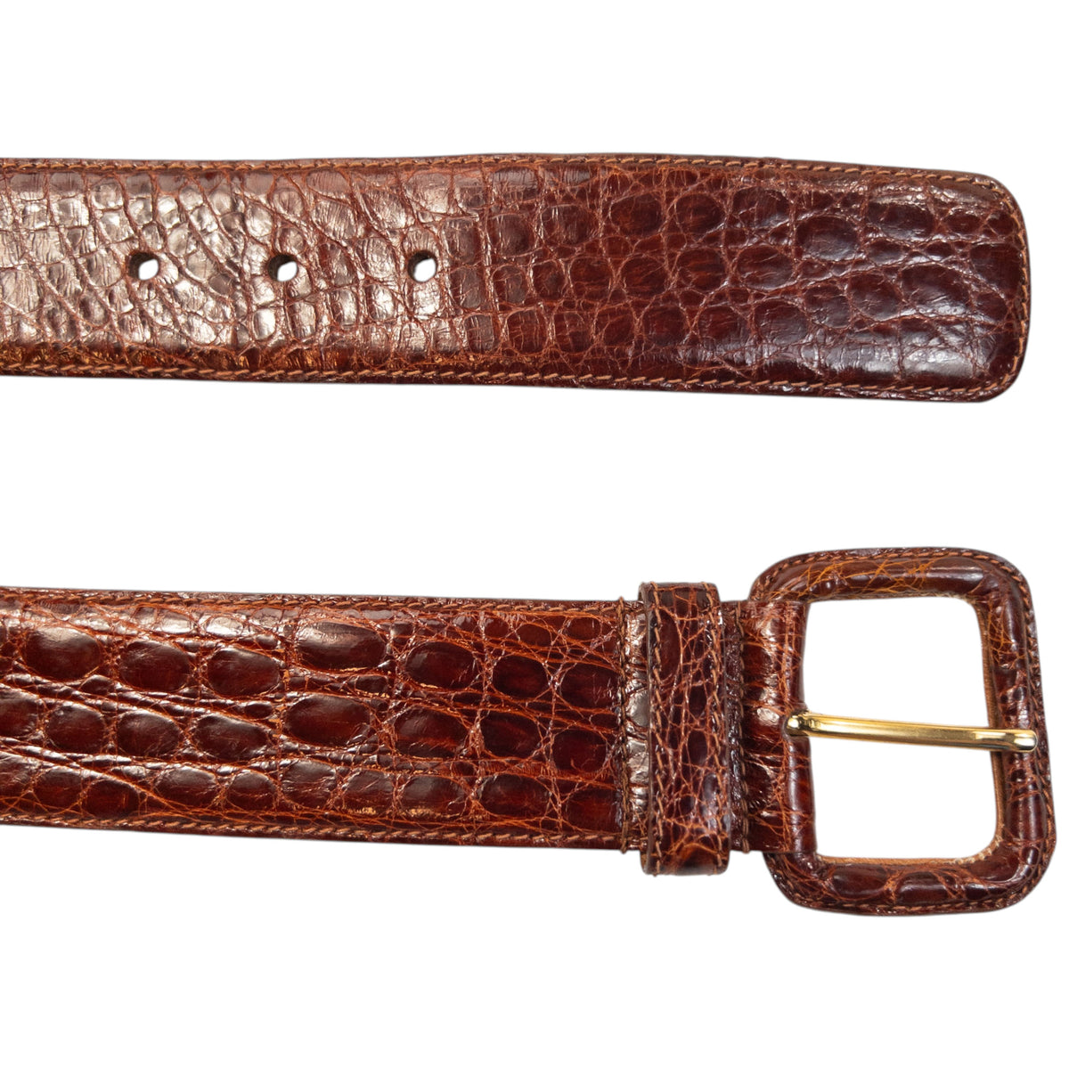 Vintage 2000s Prada Crocodile Leather Belt Size W26