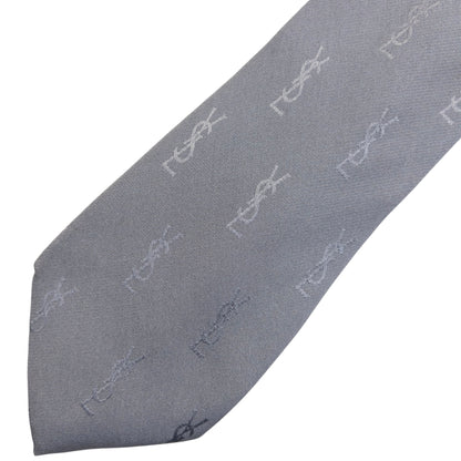 Vintage 90s YSL Yves Saint Laurent Monogram Silk Tie