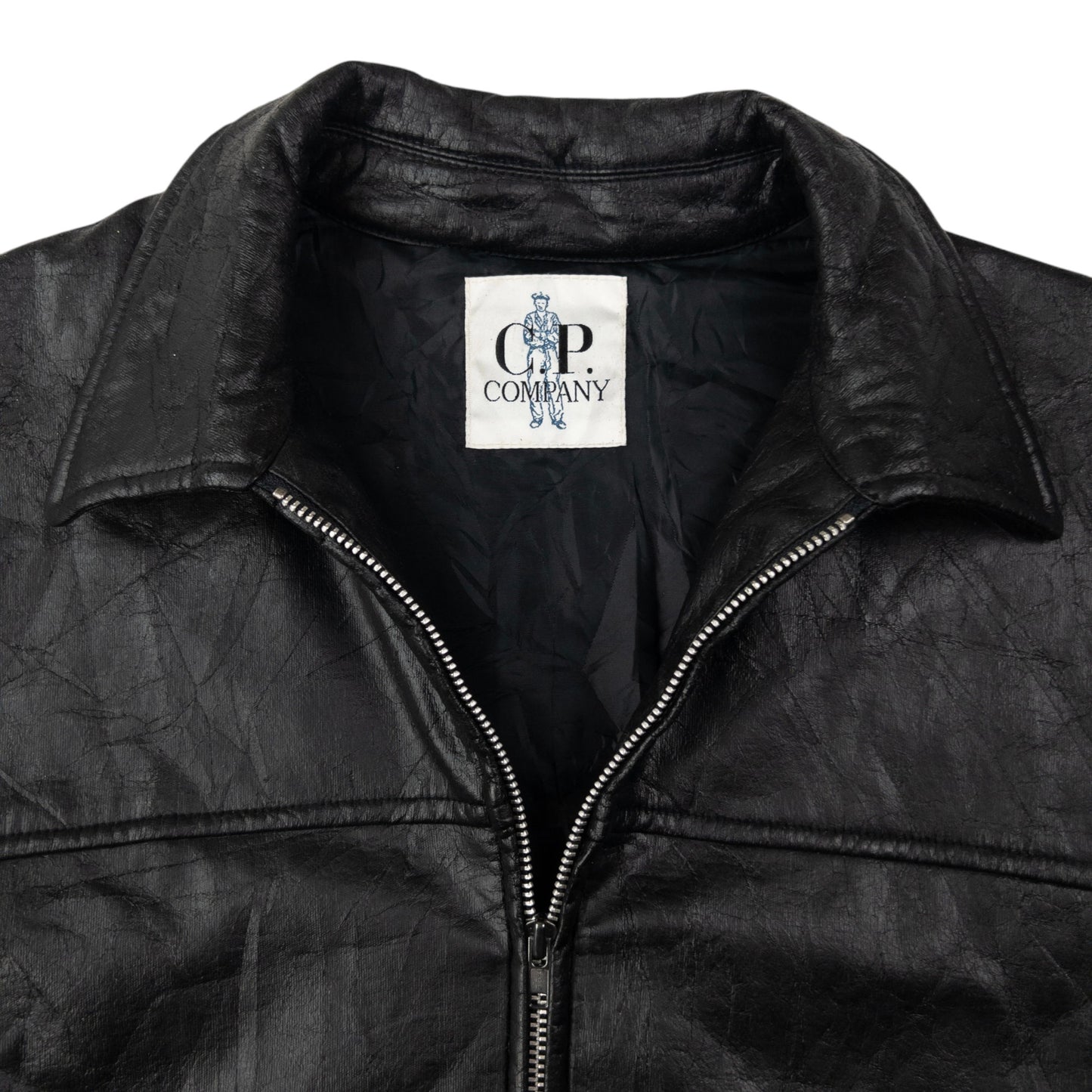 Vintage CP Company Zip Up Leather Jacket Size L