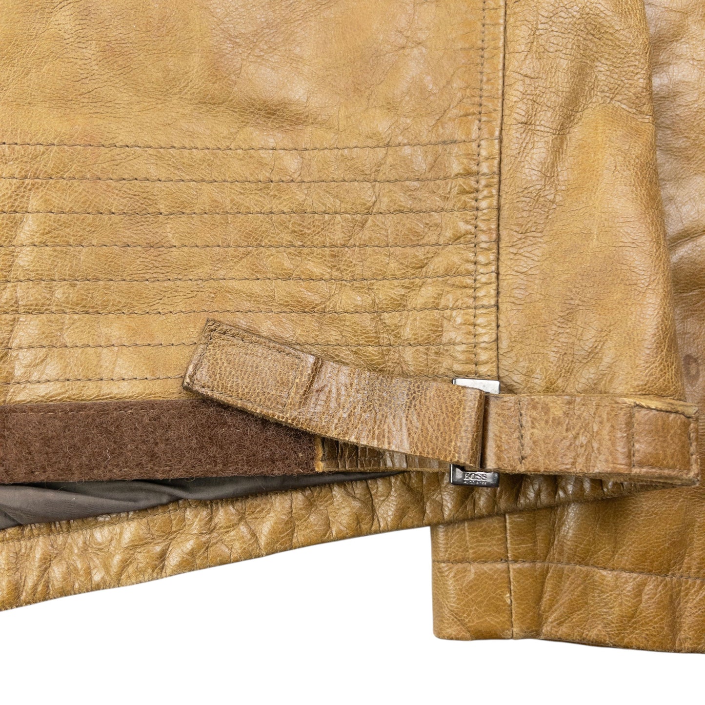 Vintage 2000s Hugo Boss Zip Up Leather Jacket Size S