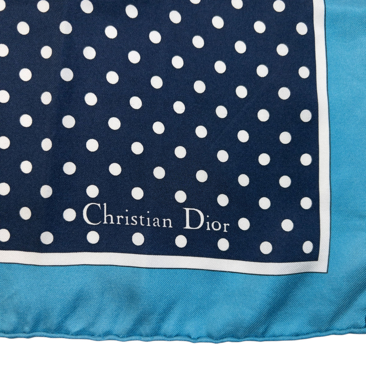 Vintage 2000s Dior Polka Dot Silk Scarf