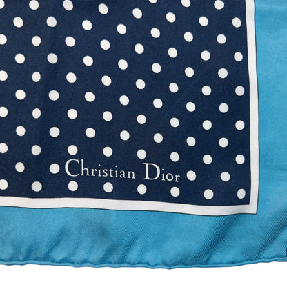 Vintage 2000s Dior Polka Dot Silk Scarf