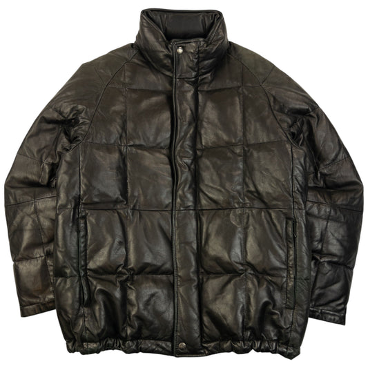 Vintage 2000s Yohji Yamamoto A.A.R Leather Puffer Jacket Size M