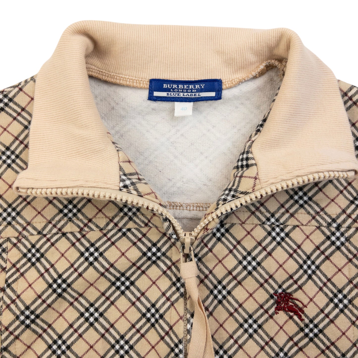Vintage 2000s Burberry Blue Label Nova Check Zip Up Sweatshirt Womens Size S