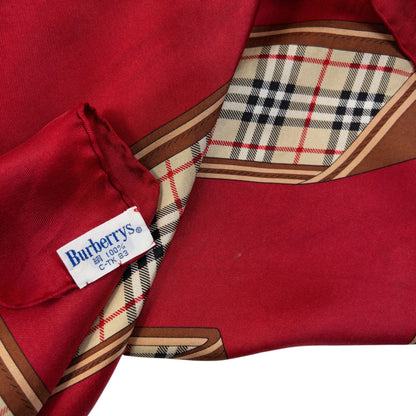 Vintage 90s Burberry Nova Check Silk Scarf