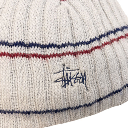 Vintage 2000s Stussy Striped Knit Beanie Hat