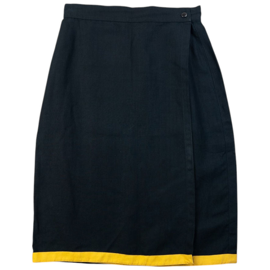 Vintage 90s Gianni Versace Linen Wrap Skirt Womens Size W25