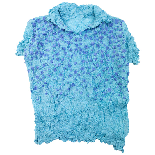 Vintage 90s Issey Miyake Floral Stretch Popcorn Top Womens Size M