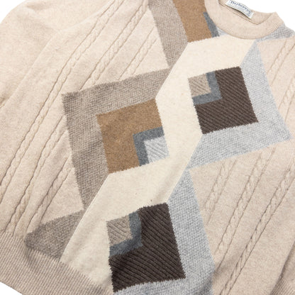 Vintage 90s Burberry Geometric Wool Knit Jumper Size L