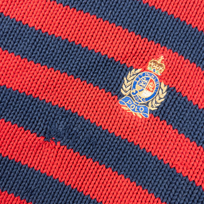 Vintage 90s Polo Ralph Lauren Crest Striped Knit Jumper Size M
