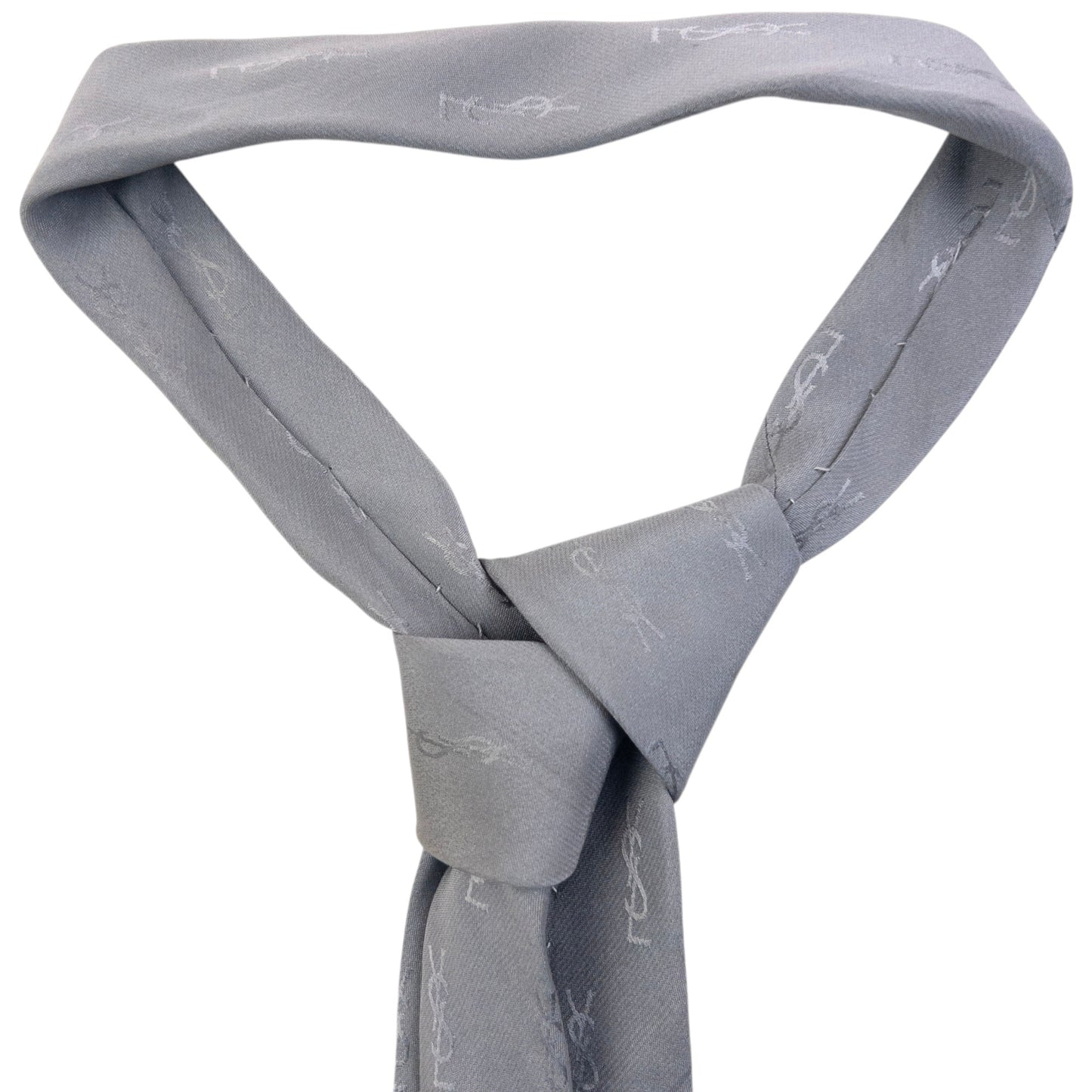 Vintage 90s YSL Yves Saint Laurent Monogram Silk Tie
