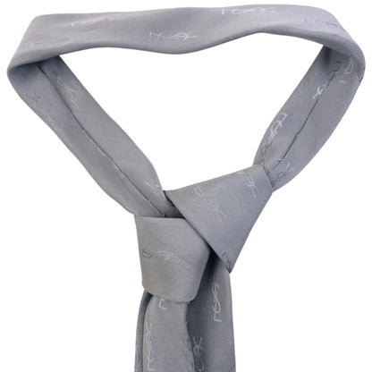 Vintage 90s YSL Yves Saint Laurent Monogram Silk Tie