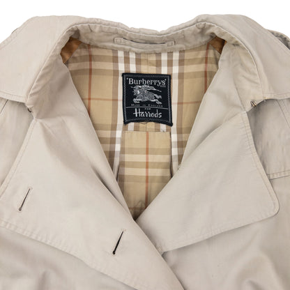 Vintage 90s Burberry Nova Check Lined Belted Trench Coat Womens Size XL