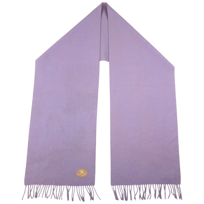 Vintage Burberry Embroidered Crest Lambswool Tassel Scarf