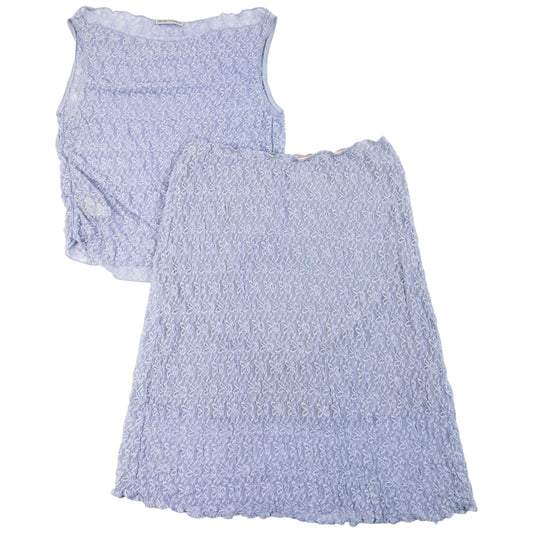 Vintage 2000s Emporio Armani Floral Lace Top & Skirt Set in purple