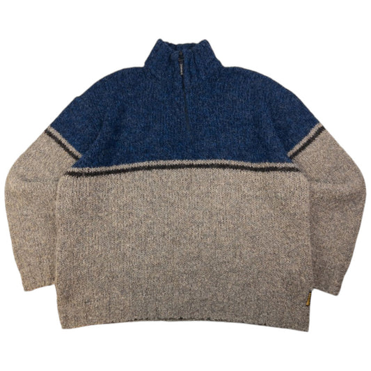 Vintage Armani Jeans Q Zip Knit Jumper Size XL