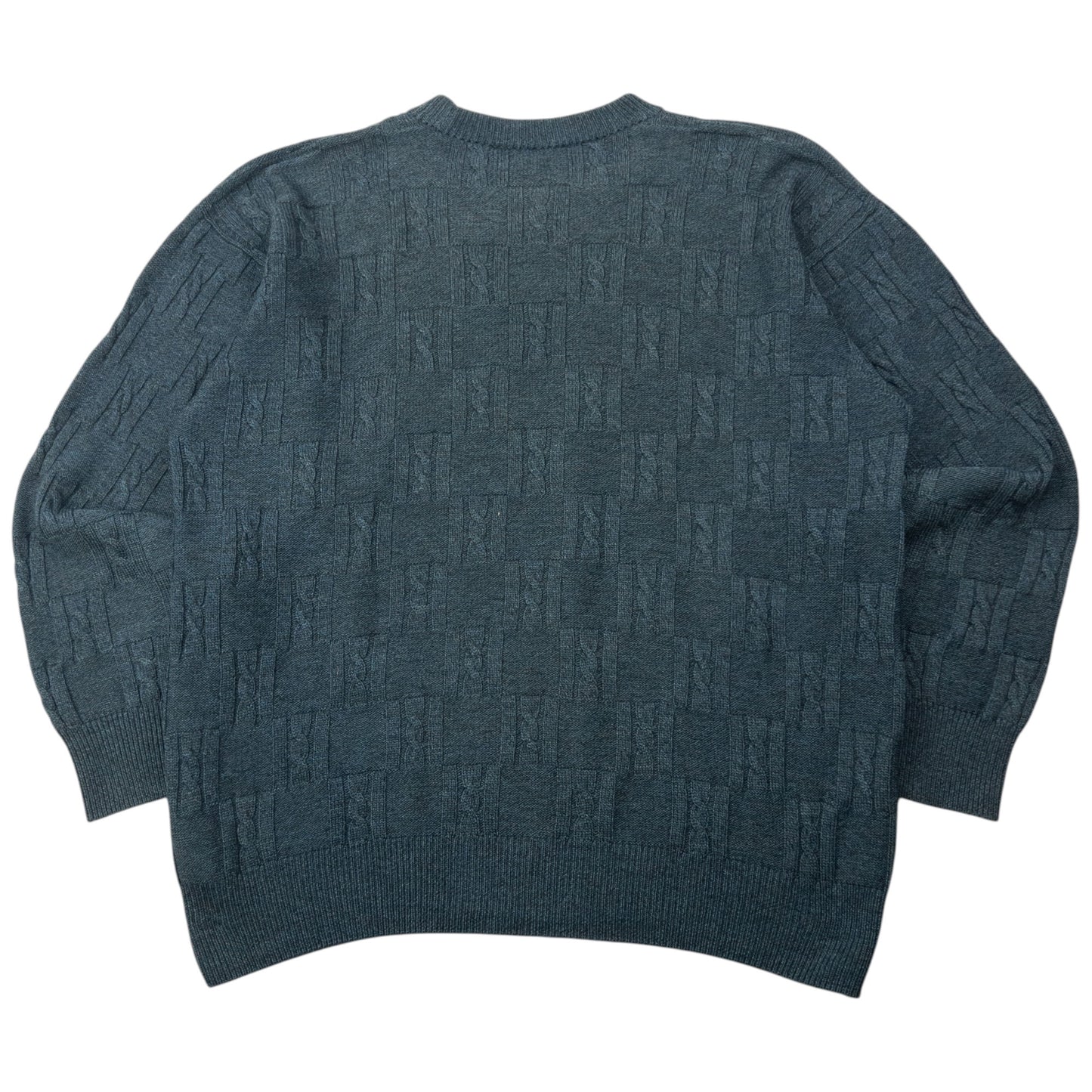 Vintage 90s Burberry Embroidered Wool Knit Jumper Size L