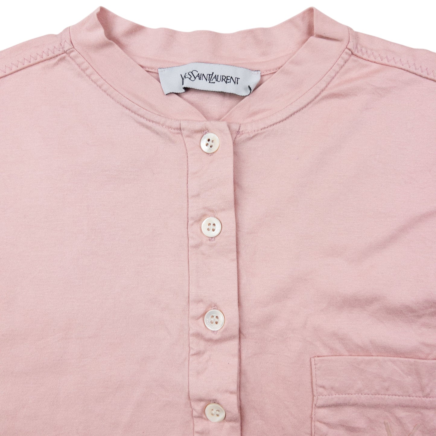 Vintage 90s YSL Yves Saint Laurent Q Button Long Sleeve T Shirt Womens Size M