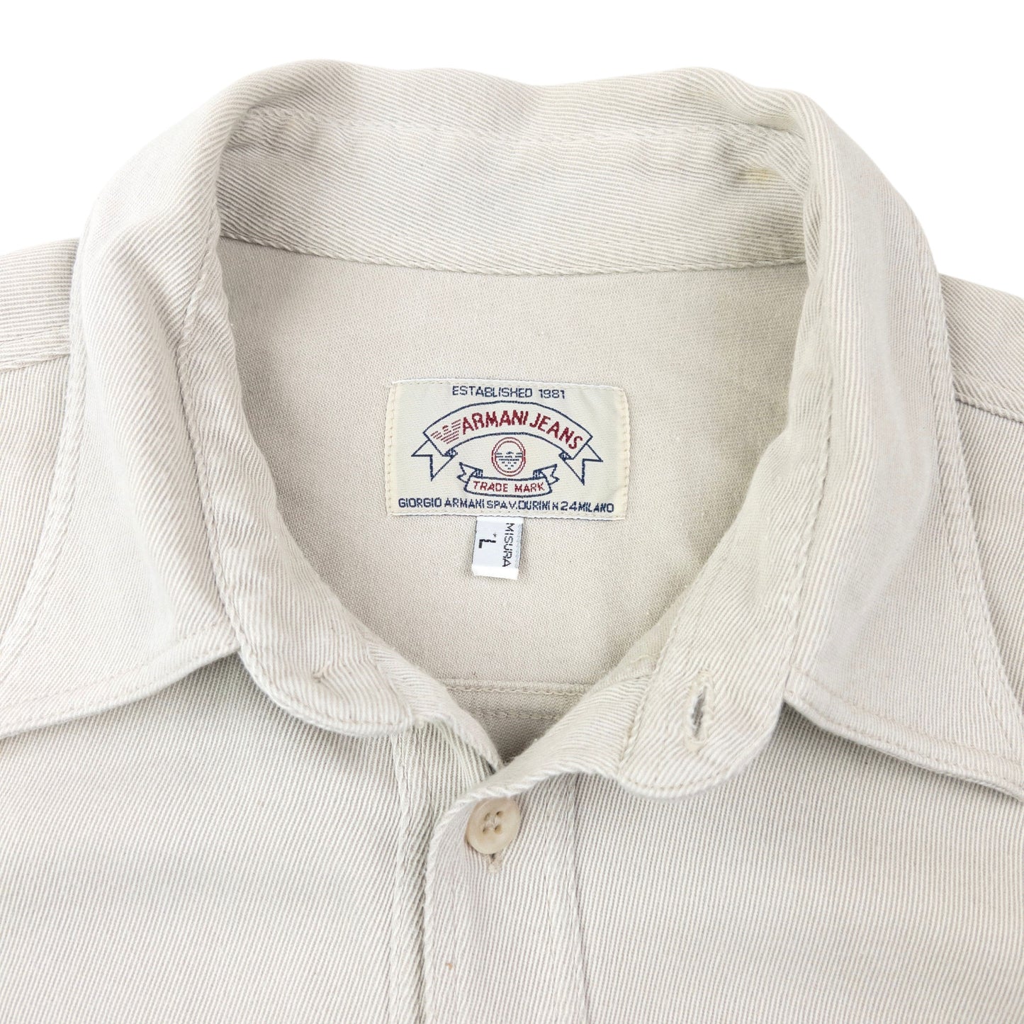 Vintage 90s Armani Jeans Long Sleeve Button Up Shirt Size L