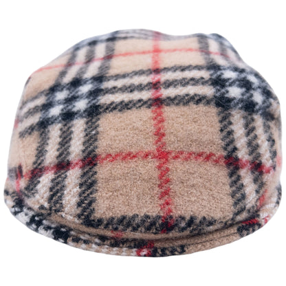 Vintage 90s Burberry Nova Check Wool Flat-Cap Hat