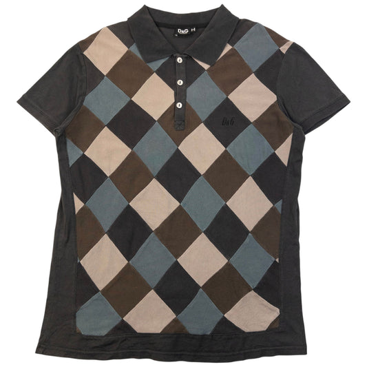 Vintage 2000s Dolce & Gabbana patchwork poloshirt maat M