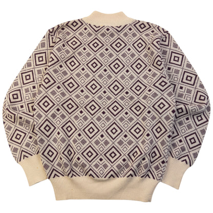 Vintage 80sYSL Yves Saint Laurent Pattern Wool Knit Jumper Size S