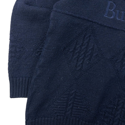 Vintage 90s Burberry Embroidered Knit Jumper Size XS