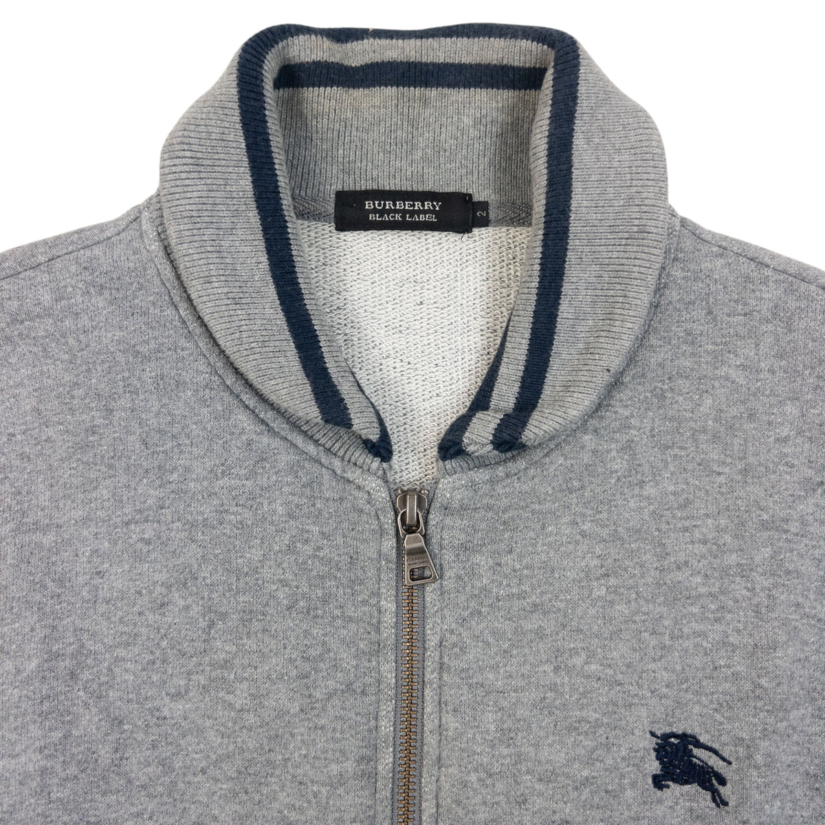 Vintage 2000s Burberry Black Label Zip Up Sweatshirt in grey, photo 4
