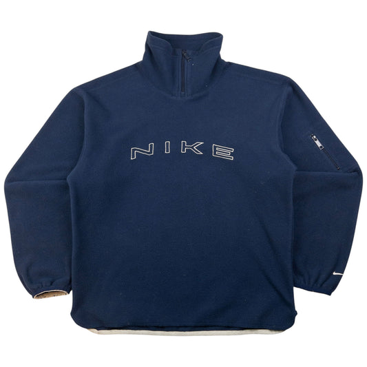 Vintage Nike Embroidered Q Zip Fleece Sweatshirt Size S