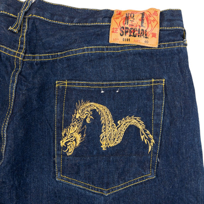 Vintage 2000s Evisu Double Dragon Gull Japanese Denim Jeans Size W40
