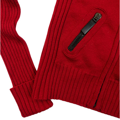 Vintage 2000s Burberry Zip Up Ribbed Knit Wool Jumper Womens Size S