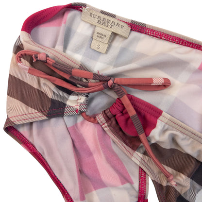 Vintage Burberry Brit Nova Check Bandeau Bikini Set Womens Size S