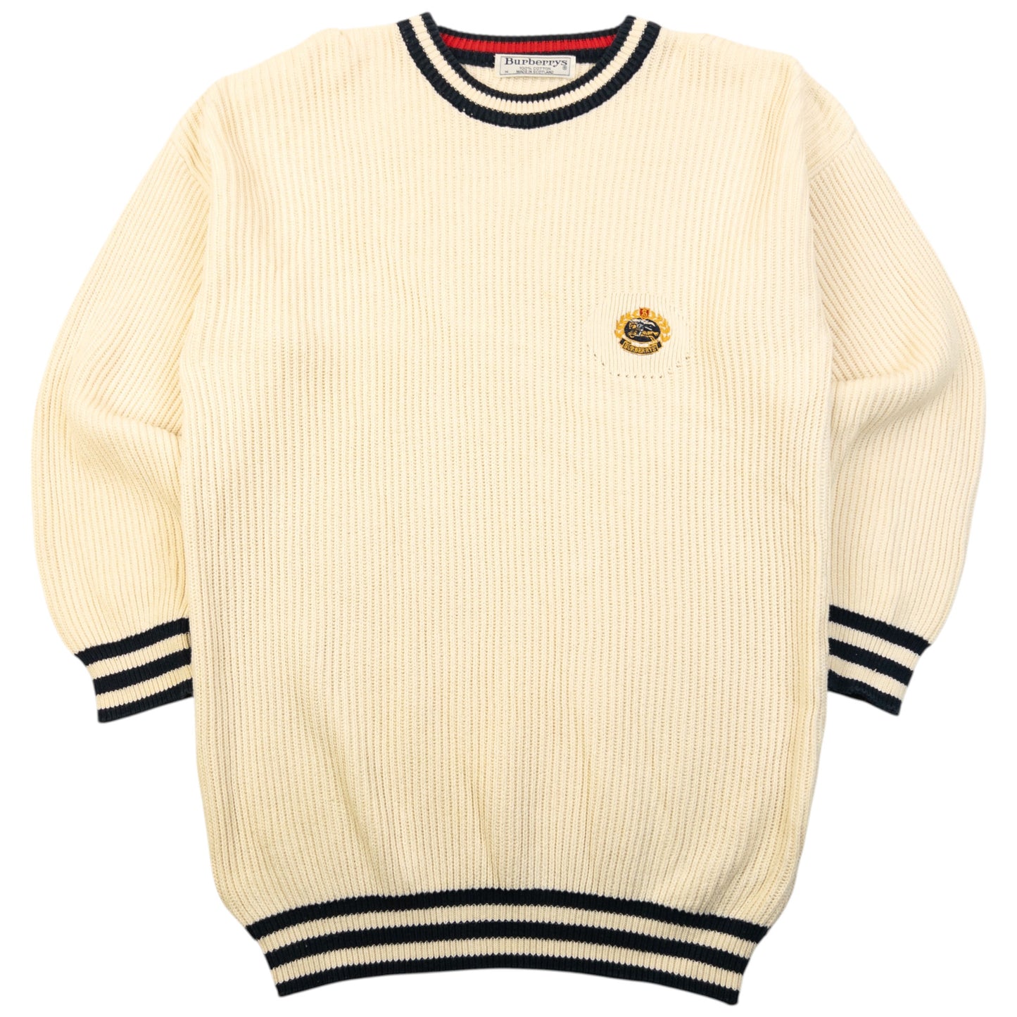 Vintage 90s Burberry Ribbed Knit Jumper Size S