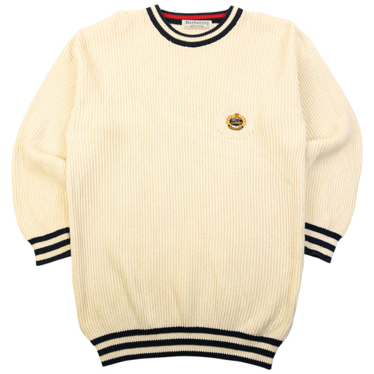 Vintage 90s Burberry Ribbed Knit Jumper Size S