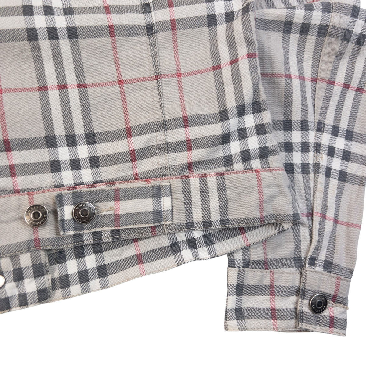 Vintage Burberry Nova Check Button Up Jacket Womens Size M
