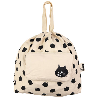 Vintage Ne-Net By Issey Miyake Cat Pattern Drawstring Backpack