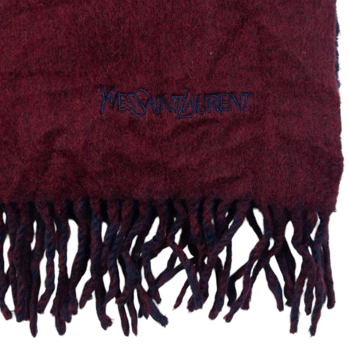 Vintage 90s YSL Yves Saint Laurent Wool Tassel Scarf