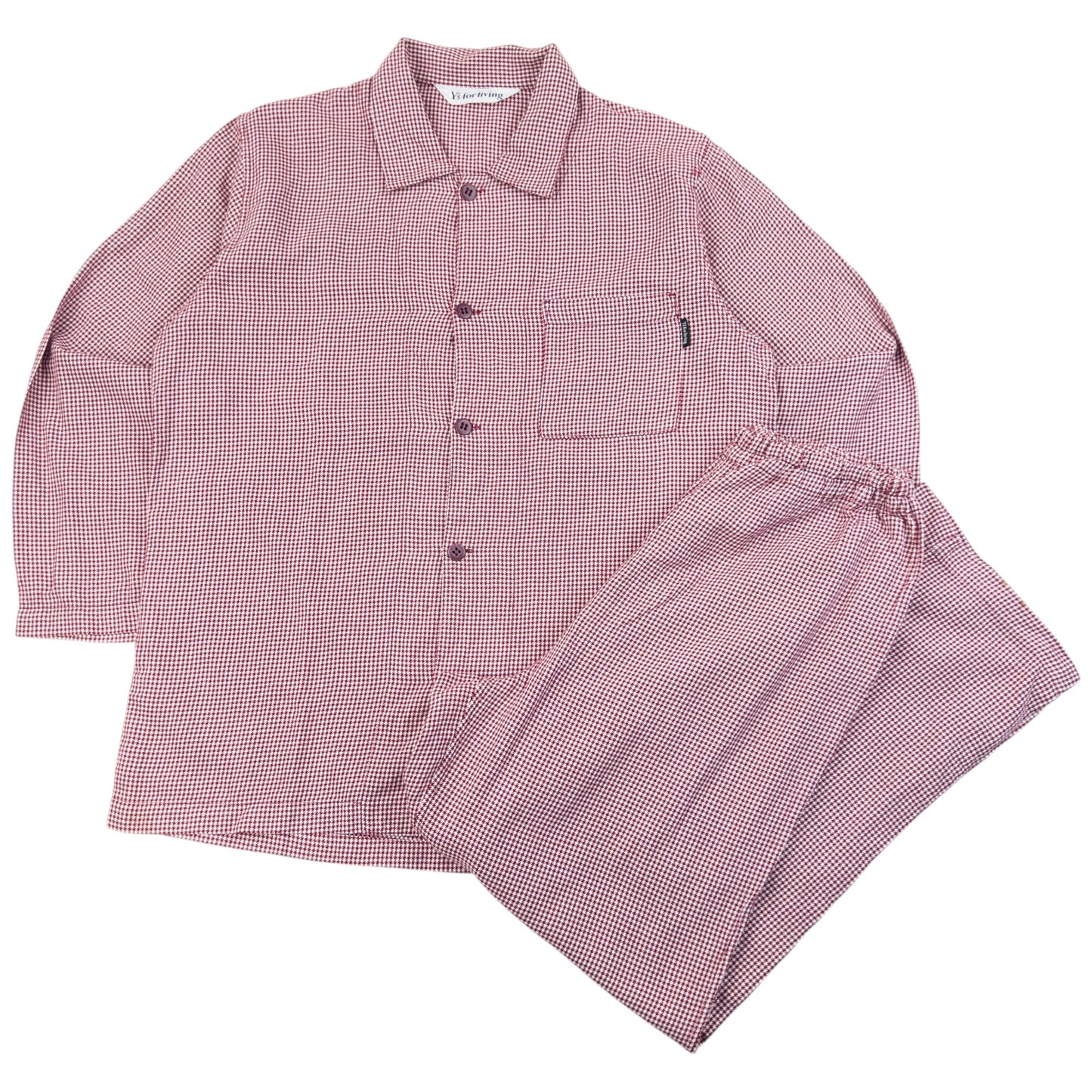 Vintage 90s Yohji Yamamoto Houndstooth Shirt & Bottoms Pyjama Set Size M