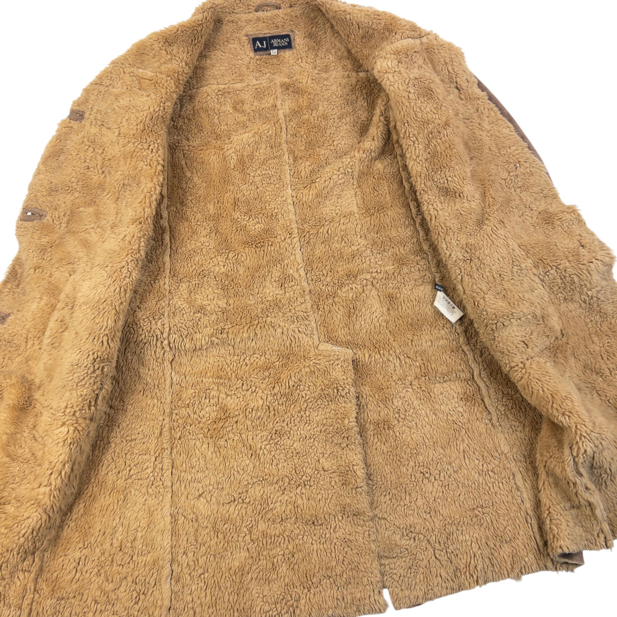 Vintage 2000s Armani Jeans Fleece Lined Jacket in brown, photo 4