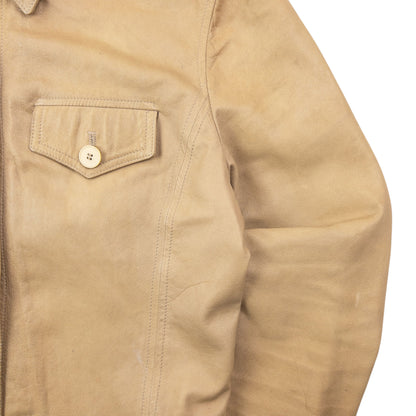 Vintage 2000s Armani Jeans Button Up Leather Jacket Womens Size M