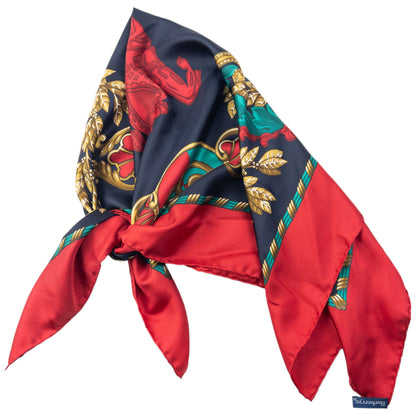 Vintage 80s Burberry Print Silk Scarf