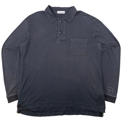 Vintage Stone Island Long Sleeve Polo Shirt Size M